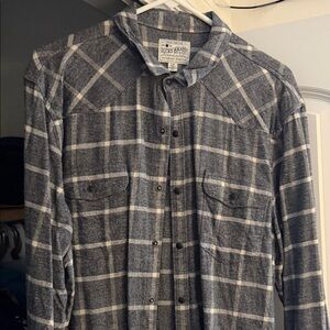 Lucky Brand Blue and White Plaid Men's Shirt